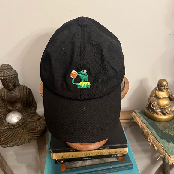 Accessories - Kermit The Frog Sipping Tea unisex Hat. #ButThat’s None Of My Buianess.
